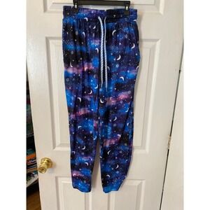 Briefly Stated Celestial Galaxy Star Moon Pajama Pants Blue Purple Small 4/6